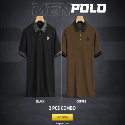 Premium PK Cotton Polo 2 PCS Combo- Coffee | Maroon Black